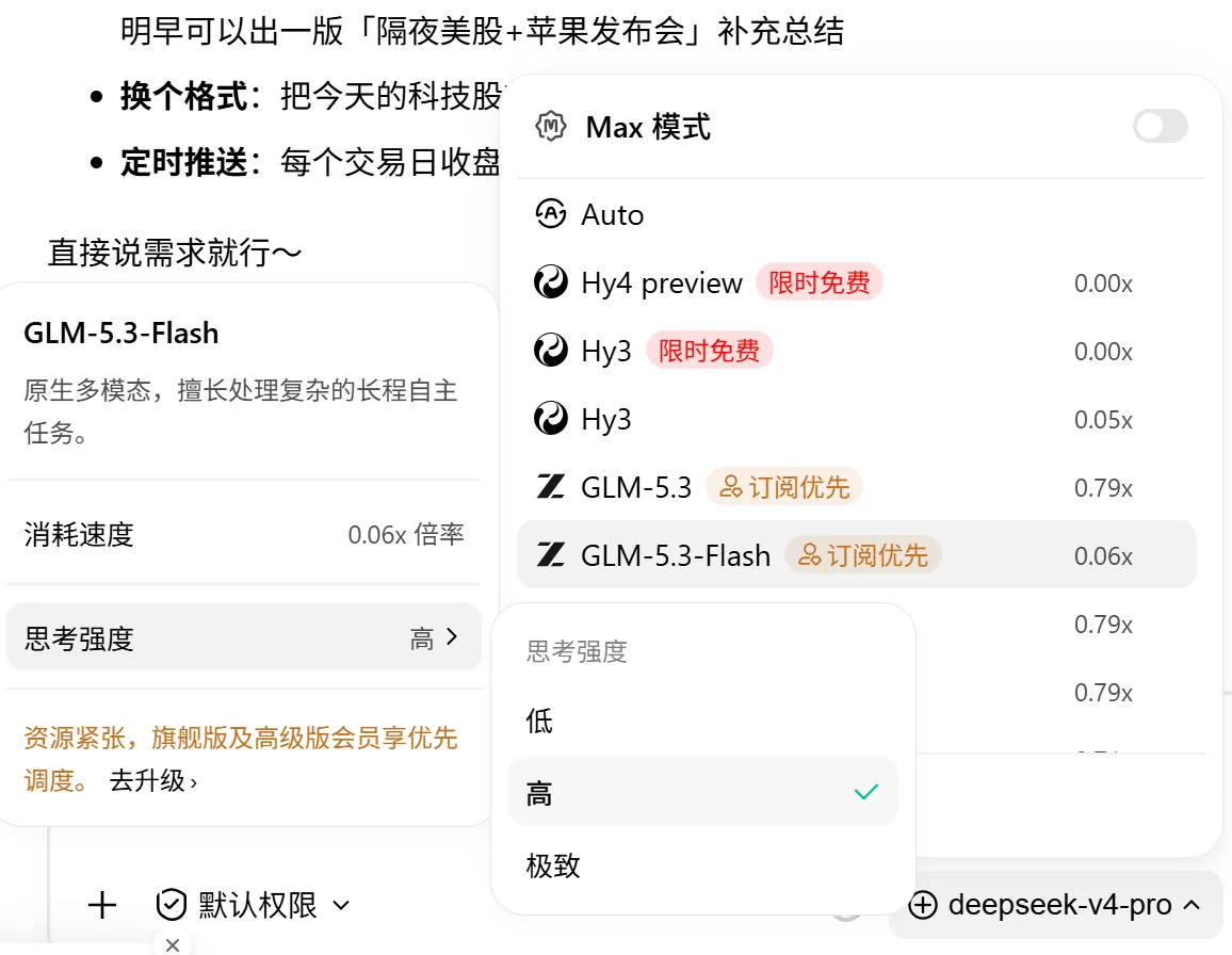 不同思考强度的效果对比